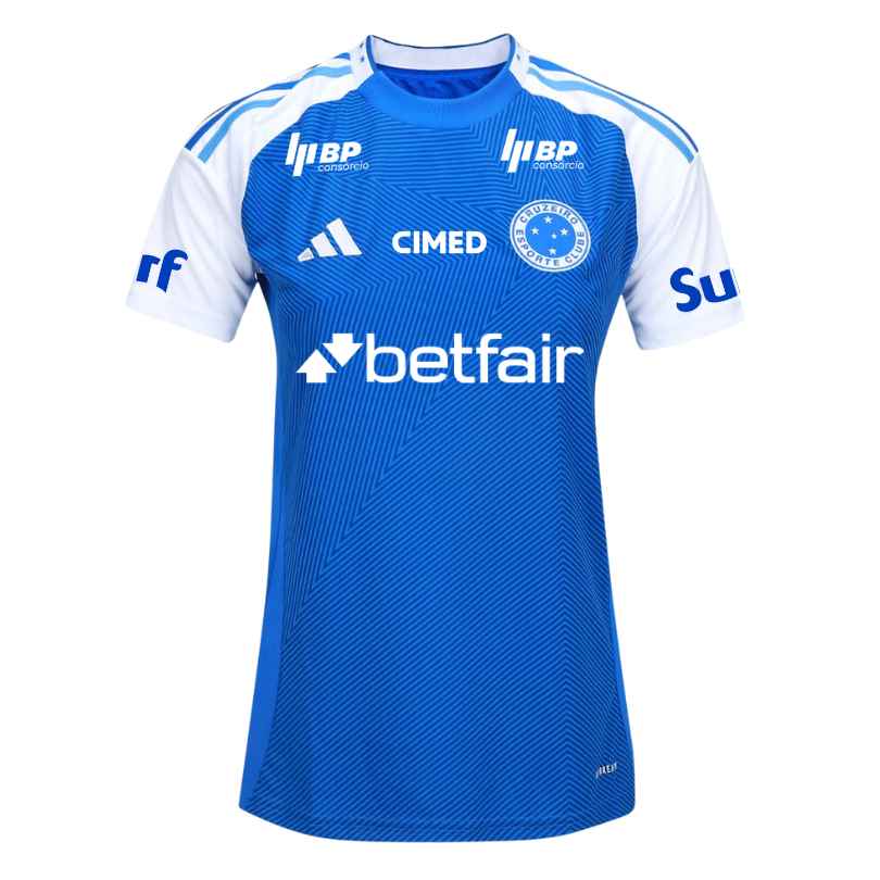 Camisa Cruzeiro 2025/26 Home Feminina C/ Patrocínios