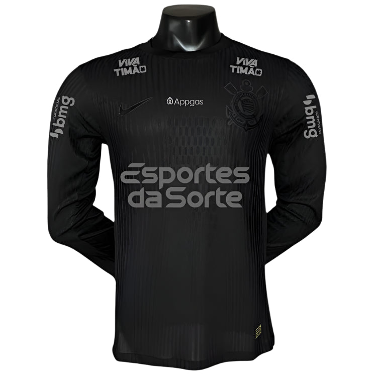 Camisa Corinthians Jogador 2024/25 Away Manga Longa C/ Patrocínios