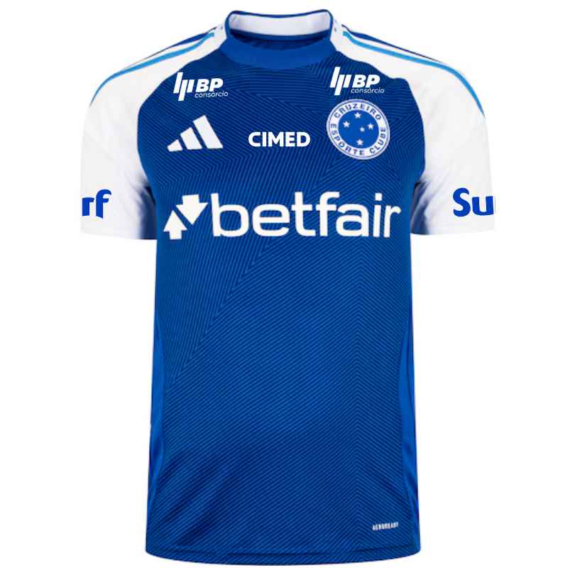 Camisa Cruzeiro 2025/26 Home Masculino C/ Patrocínios