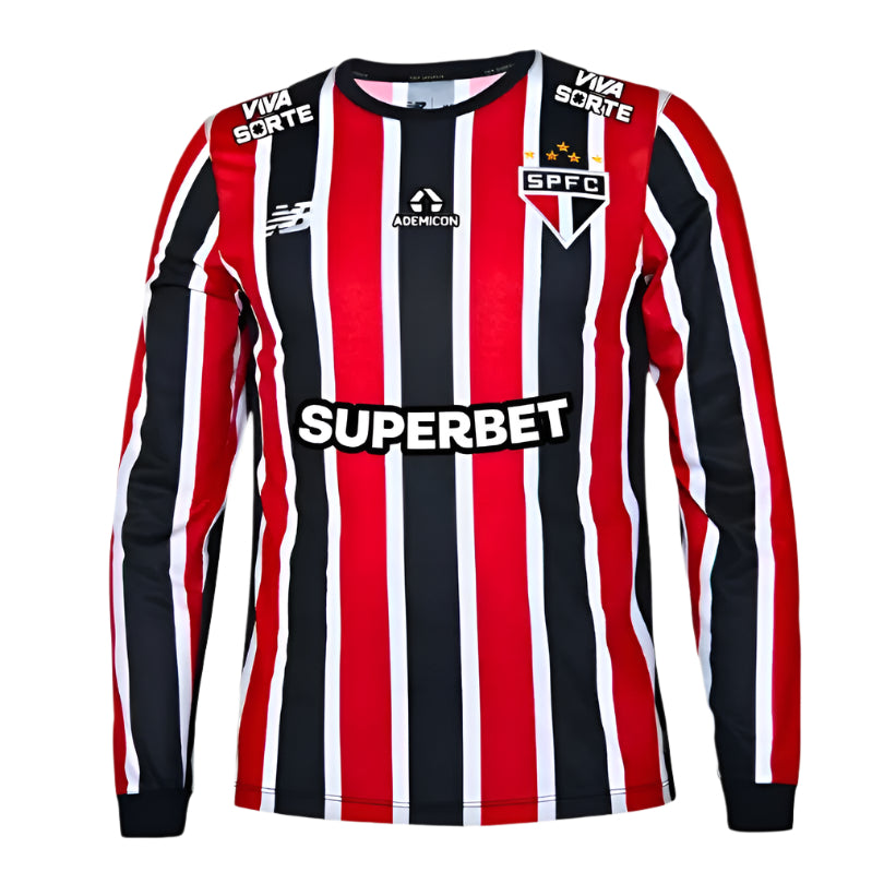 Camisa São Paulo 24/25 Away Manga Longa C/ Patrocínios