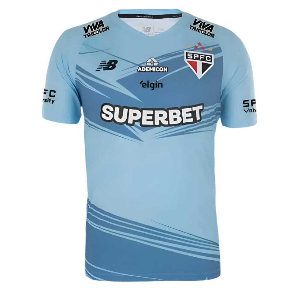 Camisa São Paulo 25/26 Goleiro Azul Torcedor Masculino C/ Patrocínios
